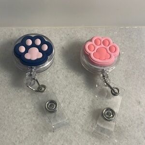 Retractable Badge Holders animal paw print Badge Reels Retractable New